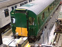 Unit 3135 No. 11187 (as Unit 3142) on display at the London Transport Museum depot 4COR unit 3142 at LT Museum Depot.jpg