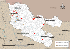 Mappa dei comuni con siti Seveso