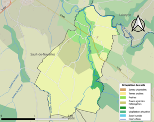 Barevná mapa znázorňující využití půdy.