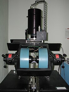 A vibrating sample magnetometer, a widely used tool for measuring magnetic hysteresis. VSM.jpg