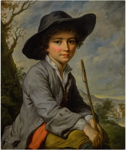 File:A YOUNG BOY SEATED IN A LANDSCAPE.PNG