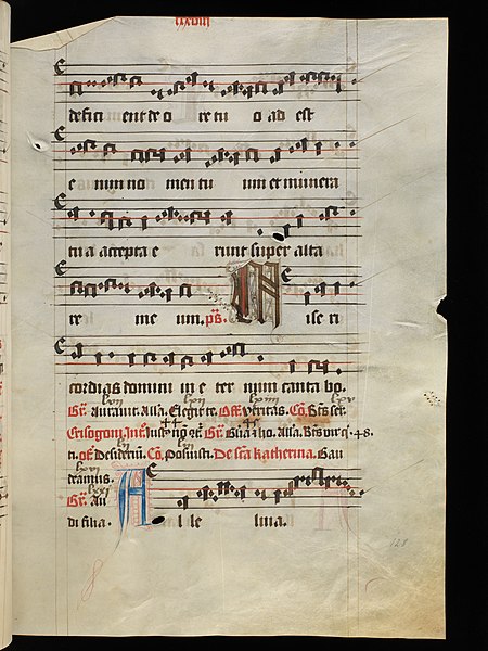 File:Aarau, Aargauer Kantonsbibliothek, MsMurFm 5, f. 128r – Graduale, pars de sanctis.JPG