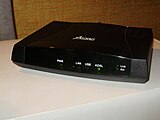 ADSL modem running an embedded web server serving dynamic web pages used for modem configuration Acorplan120m.jpg