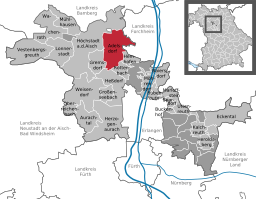 Läget för Adelsdorf i Landkreis Erlangen-Höchstadt