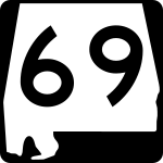 Alabama State Route 69 road sign