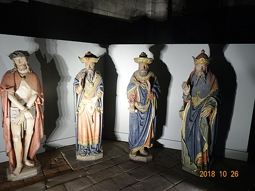 Albi, France, Tarn, collégiale Saint-Salvy, Ecce Homo du début 16e s., Jésus et le Sanhédrin