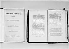 Sir Humphry Davy's Researches chemical and philosophical: chiefly concerning nitrous oxide (1800), pages 556 and 557 (right), outlining potential anaesthetic properties of nitrous oxide in relieving pain during surgery Anaesthesia exhibition, 1946 Wellcome M0009908.jpg