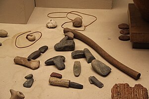 Ancient Neolithic Greece stone tools and weapons.