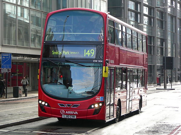 Arriva London Wright Gemini 2 bodied VDL DB300 in Shoreditch in 2010