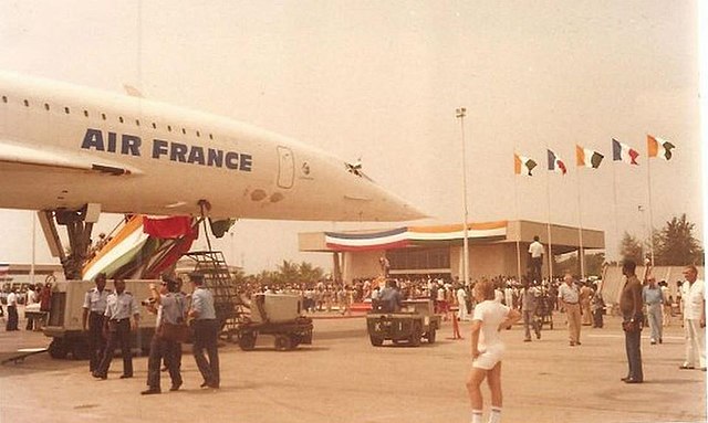 The supersonic jet Concorde arrives in Ivory Coast, a former French colony, in 1978. Concorde was often used as a symbol of French prestige and a vess