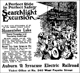 Auburn and Syracuse Electric Railroad - Searchlight Excursion to Skaneateles Lake - August 7, 1911 Auburn-syracuse 1911-0807.jpg
