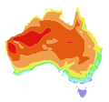 Temperatur in Australien im Januar/Sommer