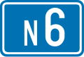 Highway shield of Belgian highway N6