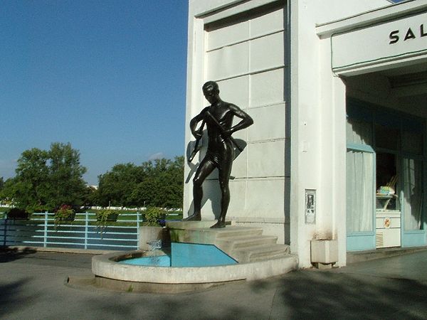 The statue of "The crutchbreaker" in the spa town Piešťany (Slovakia) – a symbol of balneotherapy