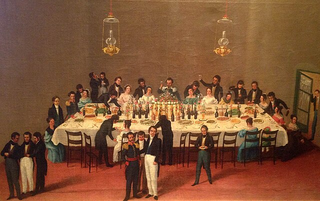 Mexican military banquet in 1844.