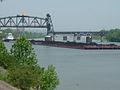Image 4A barge hauling coal in the Louisville and Portland Canal, the only manmade section of the Ohio River (from Transportation in Kentucky)