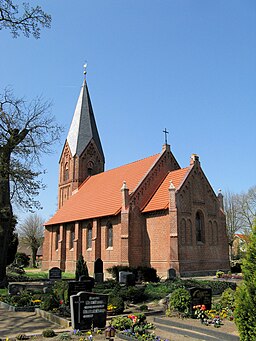 Church in Barnin, district Ludwigslust-Parchim, Mecklenburg-Vorpommern, Germany