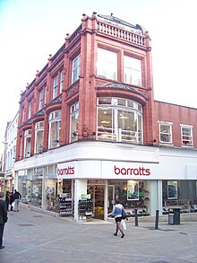 A Barratts shop, (Branch number 123), Managed by Timothy Perry, who ran the Liverpool store between, approx. 1996 and 1999 (branch 249, opened in June 1994 by Derrol Shaw (previously managed branch 50 Chester Barratts) and Darren Carter, et al. between, approx, 1994 and 1996, Commercial Street in Leeds Barratts, Commercial Street, Leeds (11th April 2011).jpg
