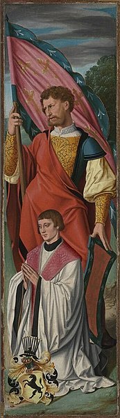 File:Bartholomäus Bruyn d. Ä. - Beweinungsaltar, Ein Heiliger mit dem Stifter Bernhard (^) von Huchtenbroich - WAF 116 - Bavarian State Painting Collections.jpg