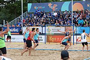 Deutsch: Beachhandball Europameisterschaften 2019 (Beach handball Euro); Tag 6: 7. Juli 2019 – Männerfinale, Dänemark-Norwegen 2:0 (25:18, 19:16) English: Beach handball Euro; Day 6: 7 July 2019 – Men's Final – Denmark-Norway 2:0 (25:18, 19:16)