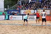 Deutsch: Beachhandball Europameisterschaften 2019 (Beach handball Euro); Tag 6: 7. Juli 2019 – Männerfinale, Dänemark-Norwegen 2:0 (25:18, 19:16) English: Beach handball Euro; Day 6: 7 July 2019 – Men's Final – Denmark-Norway 2:0 (25:18, 19:16)