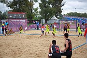 Deutsch: Beachhandball bei den Olympischen Jugendspielen 2018; Tag 5, 10. November 2018; Jungs, Platzierungsrunde - Venezuela-Paraguay 2:0 English: Beach handball at the 2018 Summer Youth Olympics at 11 October 2018 – Boys Consolation Round – Venezuela-Paraguay 2:0