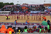 Deutsch: Beachhandball bei den Olympischen Jugendspielen 2018; Tag 5, 10. November 2018; Mädchen, Hauptrunde - Kroatien-Niederlande 1:2 English: Beach handball at the 2018 Summer Youth Olympics at 11 October 2018 – Girls Main Round – Croatia-Netherlands 1:2