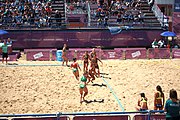 Deutsch: Beachhandball bei den Olympischen Jugendspielen 2018; Tag 4, 10. Oktober 2018; Mädchen, Vorrunde, Gruppe A - Ungarn-Chinese Taipei (Taiwan) 2:0 English: Beach handball at the 2018 Summer Youth Olympics at 10 October 2018 – Girls Preliminary Round Group A‎ – Hungary-Chinese Taipei 2:0