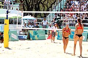 Deutsch: Beachvolleyball bei den Olympischen Jugendspielen 2018; Tag 9, 15. Oktober 2018; Mädchen, Viertelfinale: USA-Spanien 2–1 (21–19/17–21/15–9) English: Beach volleyball at the 2018 Summer Youth Olympics at 15 October 2018 – Girls Quarterfinals: USA-Spain 2–1 (21–19/17–21/15–9)