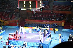 The boxing ring where Beijing Olympic events took place. Beijing 2008 - Boxing.jpg