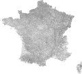 Blank Map of France, with Communes bw