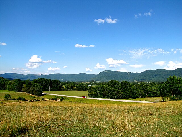 Northern Bledsoe County, with the Cumberland Plateau on the horizon