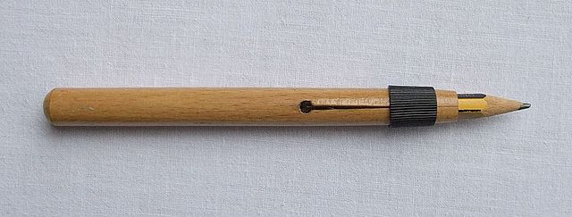 A wooden pencil extender.