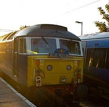 Blue Pullman headboard on 47712 in June 2006 Blue Pullman headboard on 47712 Artemis.jpg