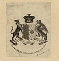 Bookplate with the arms of Elizabeth Somerset, wife of the 5th Duke of Beaufort