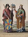 Q333384 Boudewijn V van Vlaanderen links, in 1641 (Tekening: Antonius Sanderus) geboren op 19 augustus 1012 overleden op 1 september 1067