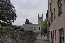 Bourne Abbey in Bourne Bourne Abbey from Church Walk (geograph 3688011).jpg