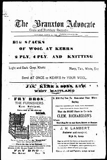 <i>The Branxton Advocate: Greta and Rothbury Recorder</i> Former newspaper in New South Wales, Australia