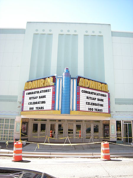 Bremerton's Admiral Theater opened in 1942 as a cinema; in the 1990s it was remodeled for performances and banquets.