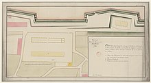 1780 - Brest, partie de Recouvrance (Atlas des ouvrages extérieurs de Brest).