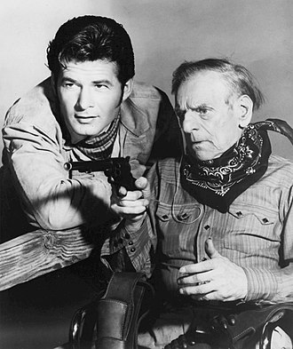Broncho Billy Anderson, star of early Western films and Gary Clarke of television's The Virginian in "They Went That-A-Way" Bronco Billy Anderson and Gary Clarke 1963.jpg