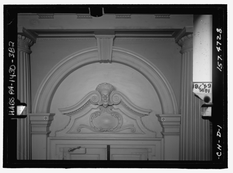 File:CENTRAL HALL, NORTH DOOR MASK. Glass plate stereopair number PA-1430-139 LC-HABS-GS05-CH-D-1 157.4728. Right (not printed) - Independence Hall Complex, Independence Hall, 500 HABS PA,51-PHILA,6-382.tif