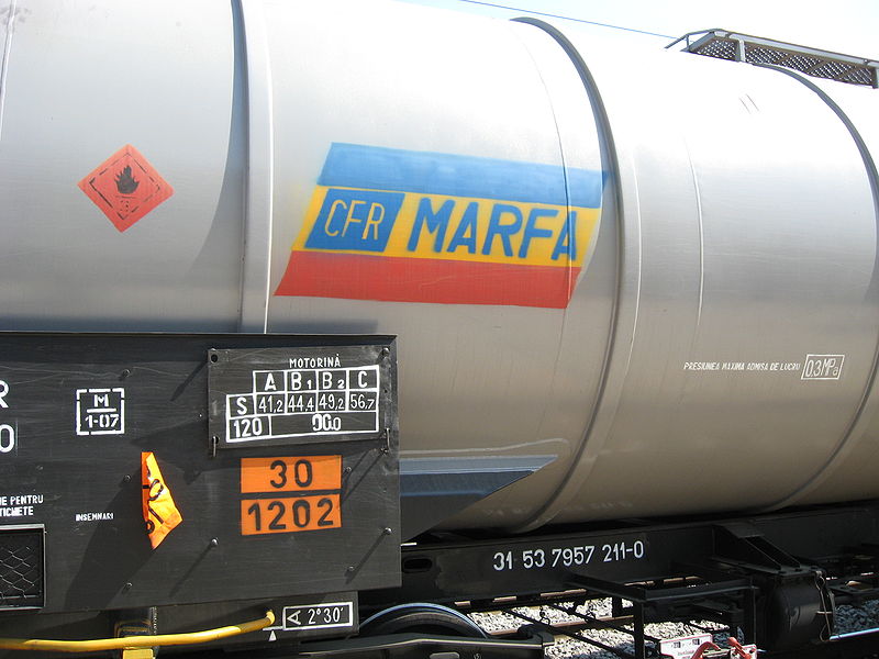 File:CFR Marfă freight train contains diesel product.JPG