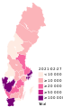 Map of the COVID-19 outbreak in Sweden.