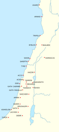 Location of 가나안 𐤊𐤍𐤏𐤍 (Phoenician) כְּנַעַן (히브리어) Χανααν (Ancient Greek) كَنْعَانُ (아랍어)