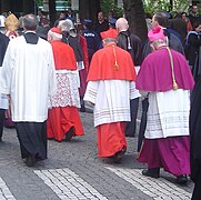 Dos cardenales y un obispo católicos.