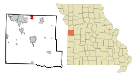 Cass County Missouri Incorporated and Unincorporated areas Lake Winnebago Highlighted.svg