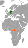 Lage von Deutschland und der Zentralafrikanischen Republik