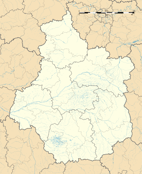 Center-Val de Loiren alueen sijaintikartta. Svg
