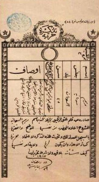 File:Certificate of slavery liberation - Police of Egypt 1900.jpg